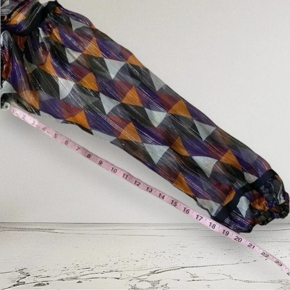 WARM Silk Multicolor Metallic thread Knee length Dress Size S - Picture 7 of 8